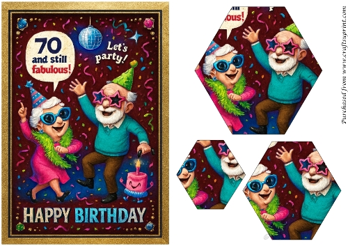 70 and Still Fabulous Birthday Hexagon Pyramid