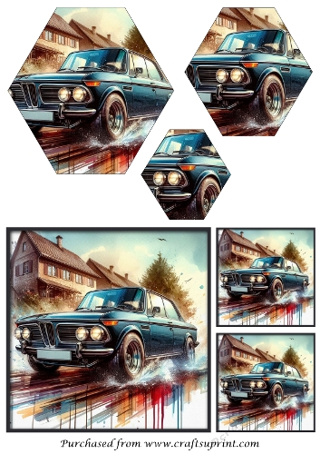 Birthday Male Car Classic Hexagon Pyramid 2
