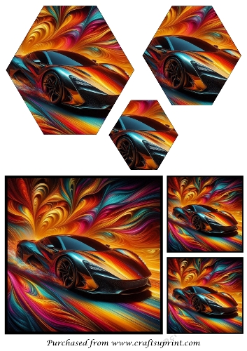 Birthday Male Car Hexagon Pyramid 18