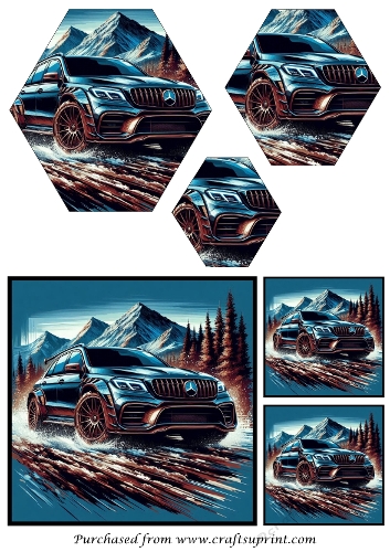 Birthday Male Car Offroad Hexagon Pyramid 3