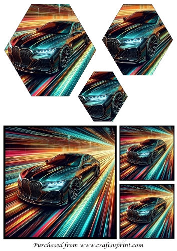 Birthday Male Car Hexagon Pyramid 14