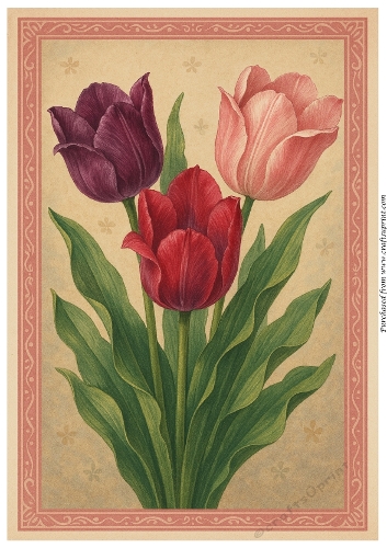 Trio of Tulips A4