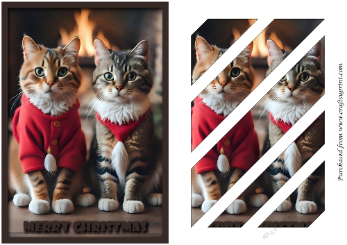Christmas Cats Oblique Panels