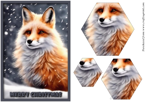 Christmas Fox Hexagon Pyramid 2