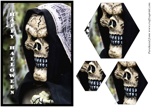 Halloween Scary Skull Hexagon Pyramid