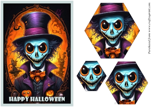 Halloween Monster Hexagon Pyramid 3