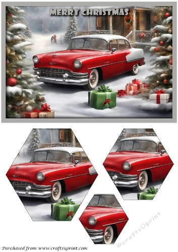 Christmas Car and Gifts Hexagon Pyramid