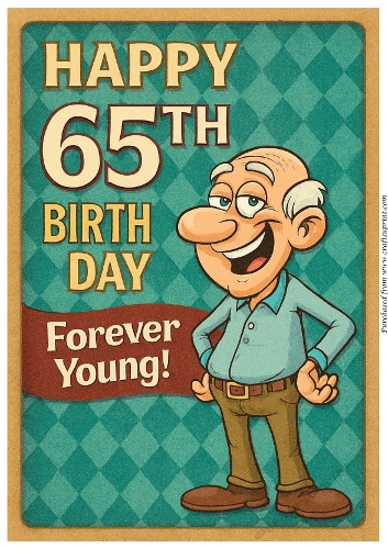 Funny Male Birthday Card A4 – 65th