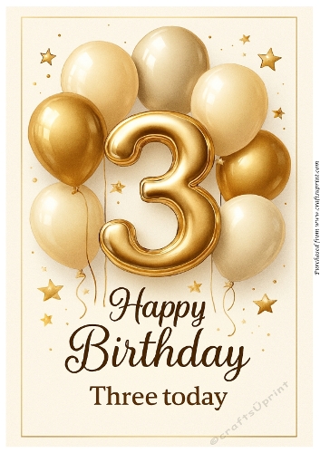 Birthday Age Card A4 – 3rd