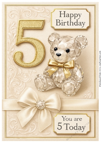 Birthday Age Card A4 – 5th