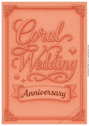 Coral Wedding Anniversary A4