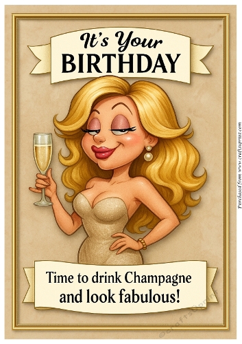 Funny Female Birthday Card A4 1