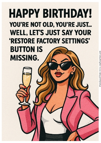 Funny Female Birthday A4 12