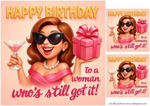 Funny Female Birthday Quick Card 1