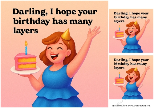 Funny Female Birthday Quick Card 4