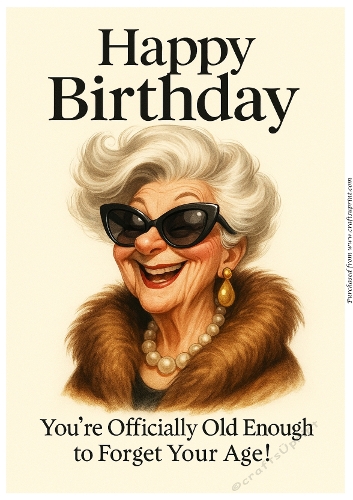 Funny Female Birthday A4 35