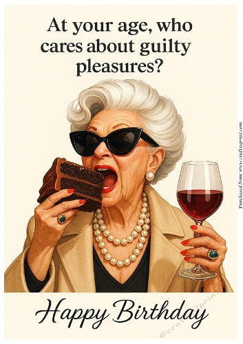 Funny Female Birthday A4 36