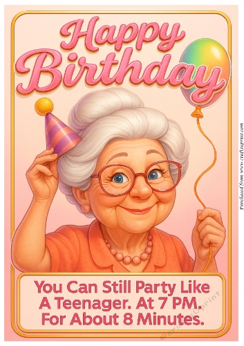 DD FUNNY FEMALE BIRTHDAY A4 2