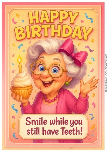 DD FUNNY FEMALE BIRTHDAY A4 3