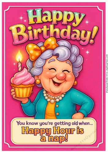 DD FUNNY FEMALE BIRTHDAY A4 5