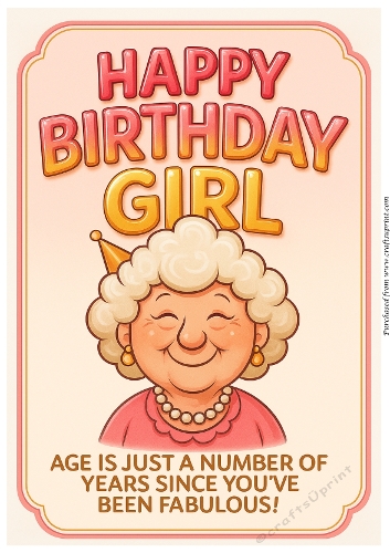 DD FUNNY FEMALE BIRTHDAY A4 6