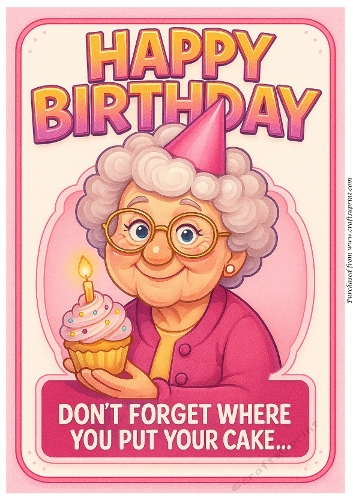 DD FUNNY FEMALE BIRTHDAY A4 7