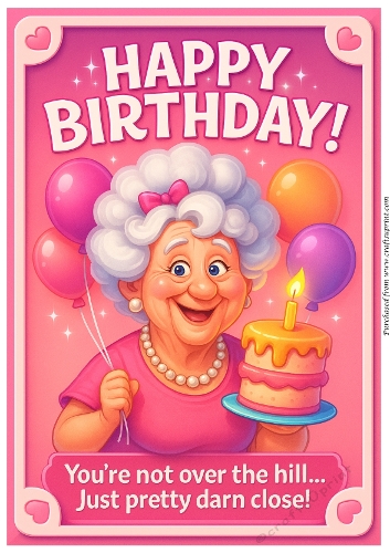 DD FUNNY FEMALE BIRTHDAY A4 8