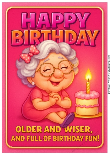 DD FUNNY FEMALE BIRTHDAY A4 9
