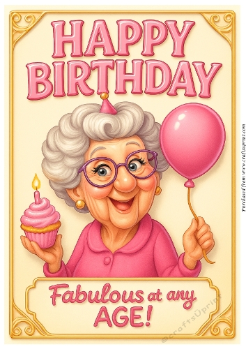 DD FUNNY FEMALE BIRTHDAY A4 14
