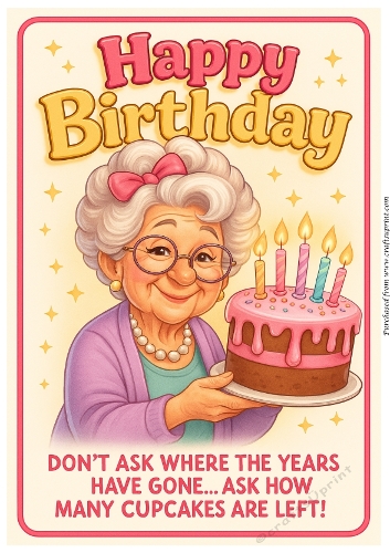 DD FUNNY FEMALE BIRTHDAY A4 16