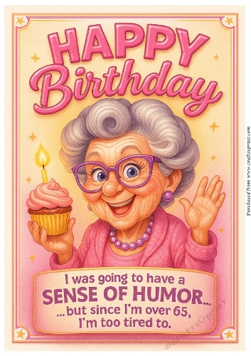 DD FUNNY FEMALE BIRTHDAY A4 19