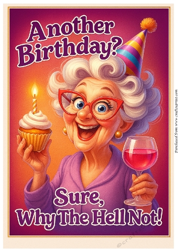 DD FUNNY FEMALE BIRTHDAY A4 20