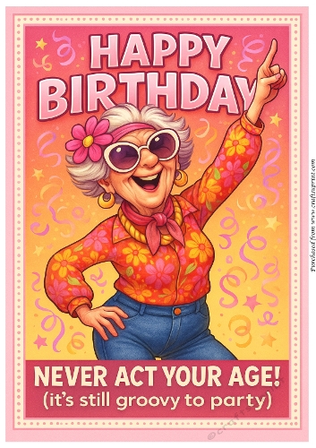 DD FUNNY FEMALE BIRTHDAY A4 21