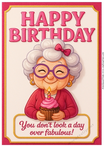 DD FUNNY FEMALE BIRTHDAY A4 24