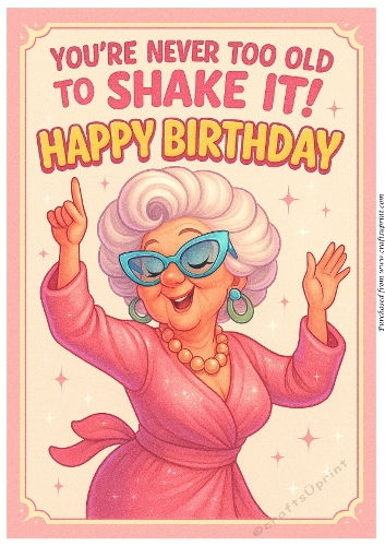 DD FUNNY FEMALE BIRTHDAY A4 25