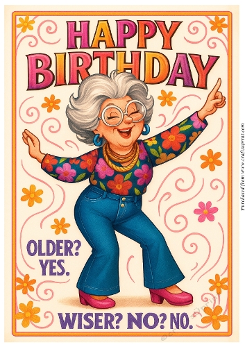 DD FUNNY FEMALE BIRTHDAY A4 27
