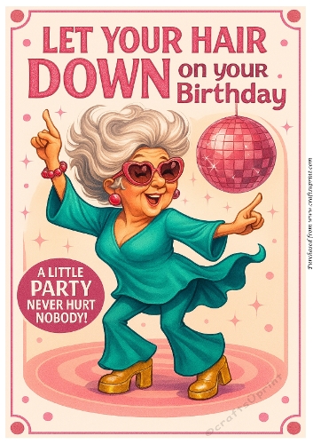 DD FUNNY FEMALE BIRTHDAY A4 34