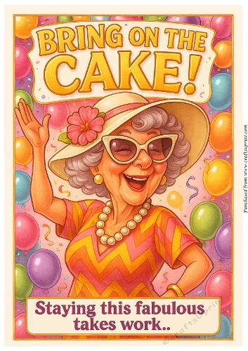 DD FUNNY FEMALE BIRTHDAY A4 36