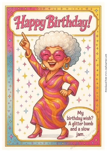 DD FUNNY FEMALE BIRTHDAY A4 38