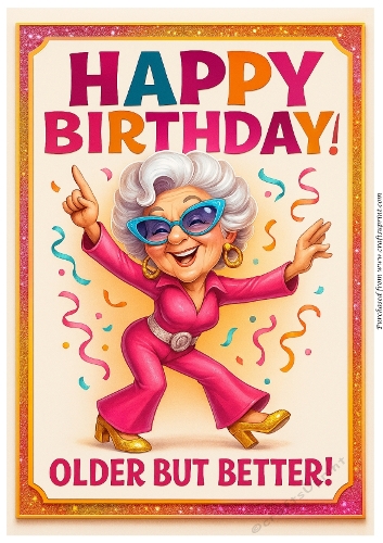 DD FUNNY FEMALE BIRTHDAY A4 39