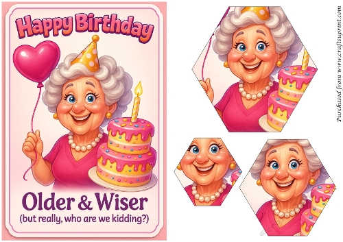 DD FUNNY FEMALE BIRTHDAY HEXAGON PYRAMID 11