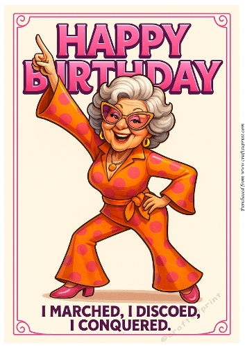 DD FUNNY FEMALE BIRTHDAY A4 44