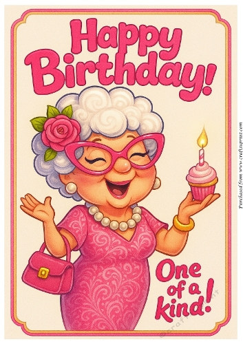 DD FUNNY FEMALE BIRTHDAY A4 45