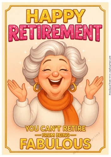 DD FUNNY FEMALE RETIREMENT A4 7