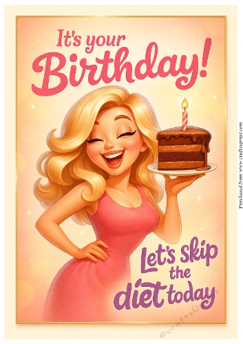 DD FUNNY FEMALE BIRTHDAY A4 57