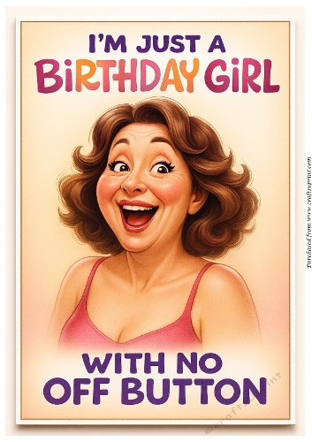 DD FUNNY FEMALE BIRTHDAY A4 60