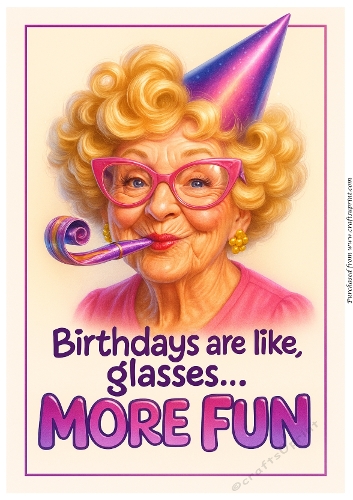 DD FUNNY FEMALE BIRTHDAY A4 62