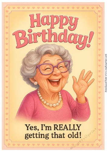 DD FUNNY FEMALE BIRTHDAY A4 63
