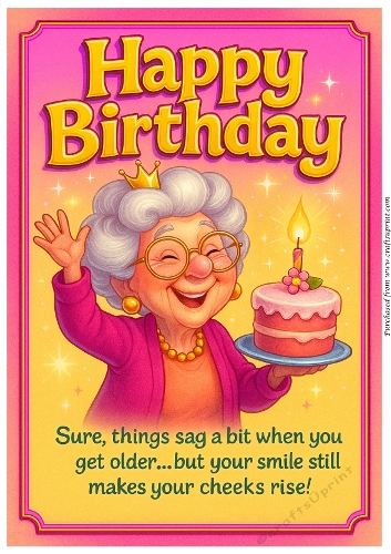 DD FUNNY FEMALE BIRTHDAY A4 64