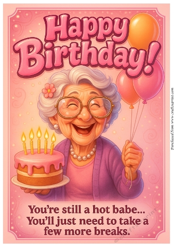 DD FUNNY FEMALE BIRTHDAY A4 65